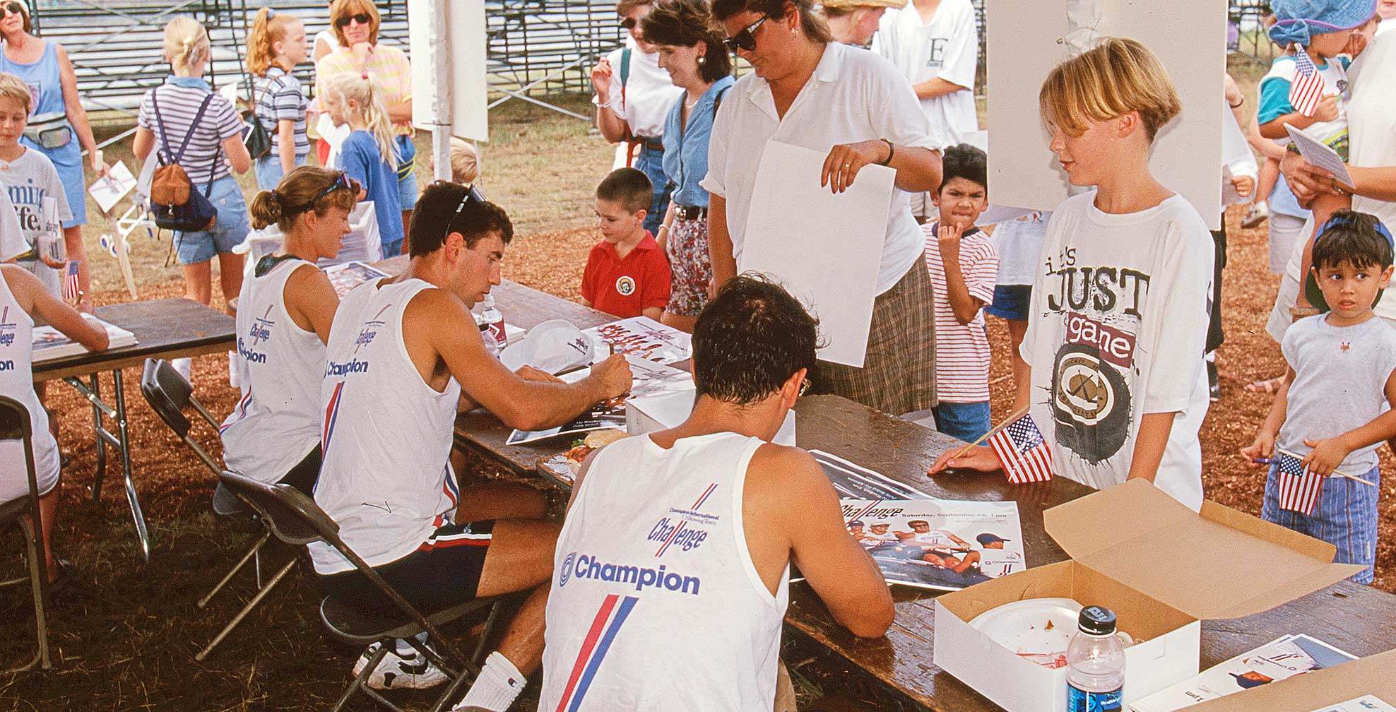 champion-intl_usrowing-challenge_autographing.jpg Art Direction by: Bart Crosby, Crosby Associates